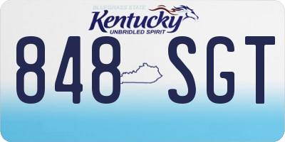 KY license plate 848SGT