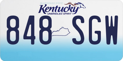 KY license plate 848SGW