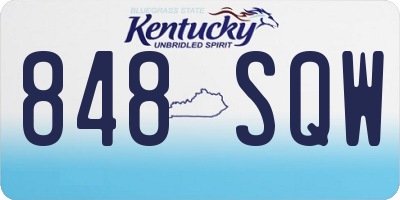 KY license plate 848SQW