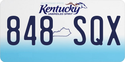 KY license plate 848SQX