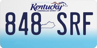 KY license plate 848SRF