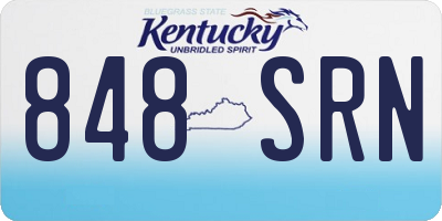 KY license plate 848SRN