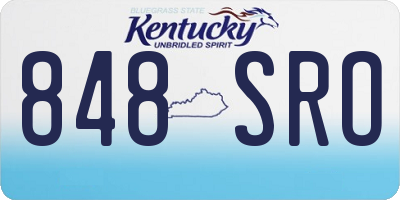 KY license plate 848SRO