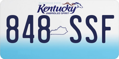 KY license plate 848SSF