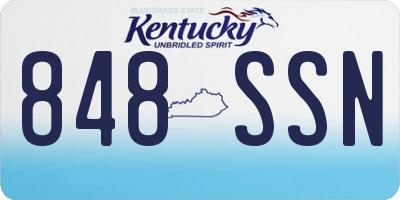 KY license plate 848SSN