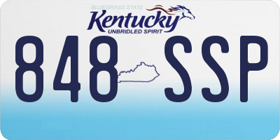 KY license plate 848SSP