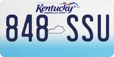 KY license plate 848SSU