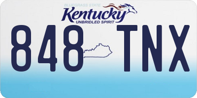 KY license plate 848TNX