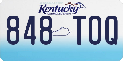 KY license plate 848TOQ