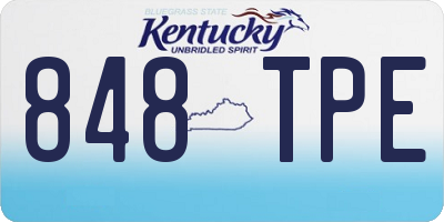 KY license plate 848TPE