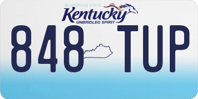 KY license plate 848TUP