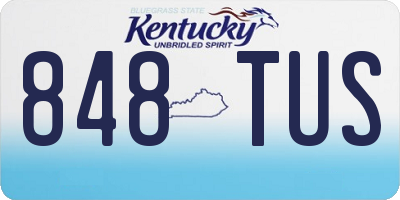 KY license plate 848TUS