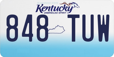 KY license plate 848TUW