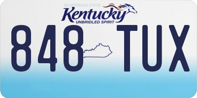 KY license plate 848TUX