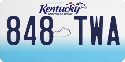 KY license plate 848TWA