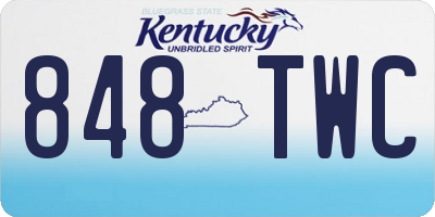 KY license plate 848TWC