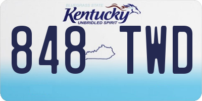 KY license plate 848TWD