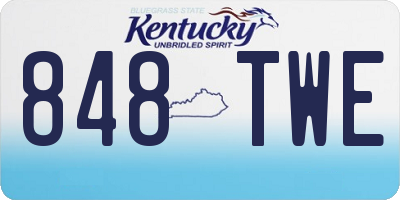 KY license plate 848TWE