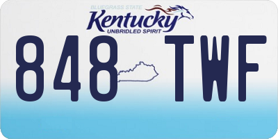 KY license plate 848TWF