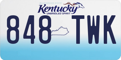 KY license plate 848TWK