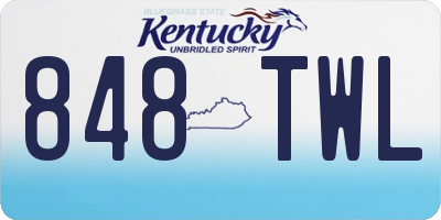 KY license plate 848TWL