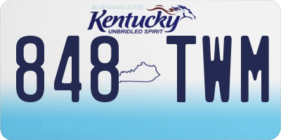 KY license plate 848TWM