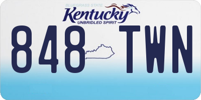 KY license plate 848TWN