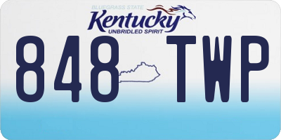 KY license plate 848TWP