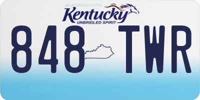 KY license plate 848TWR