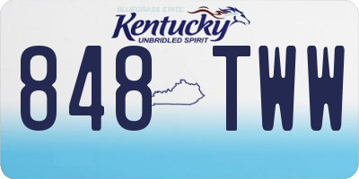KY license plate 848TWW