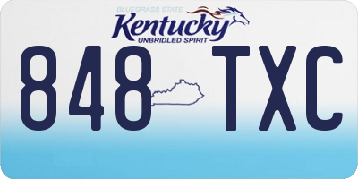 KY license plate 848TXC