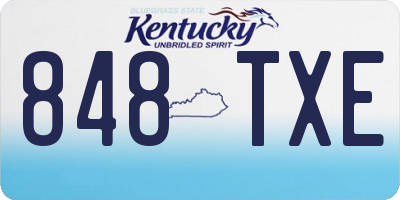 KY license plate 848TXE