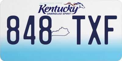 KY license plate 848TXF