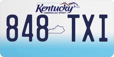 KY license plate 848TXI