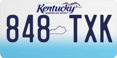 KY license plate 848TXK