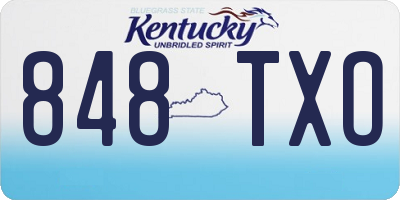 KY license plate 848TXO