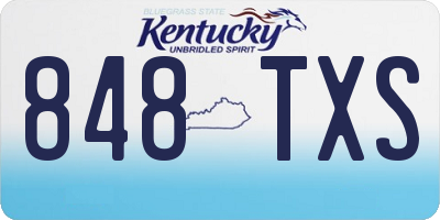 KY license plate 848TXS