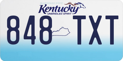 KY license plate 848TXT