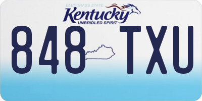 KY license plate 848TXU