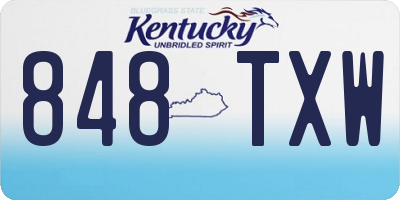 KY license plate 848TXW