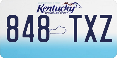 KY license plate 848TXZ