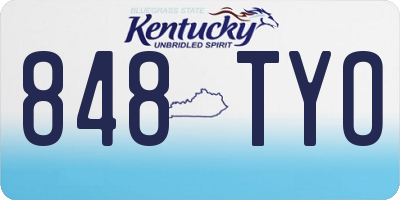 KY license plate 848TYO