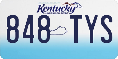 KY license plate 848TYS