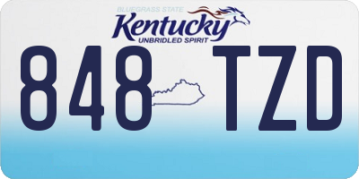 KY license plate 848TZD