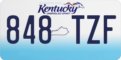 KY license plate 848TZF