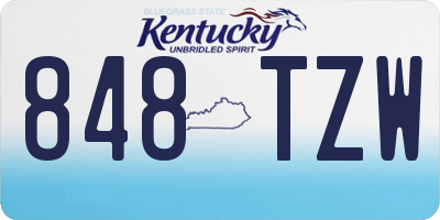 KY license plate 848TZW