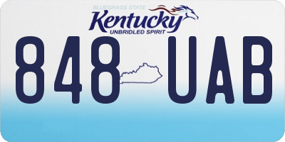 KY license plate 848UAB