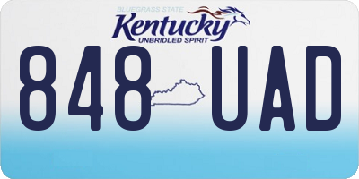 KY license plate 848UAD
