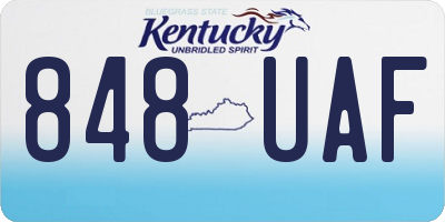 KY license plate 848UAF
