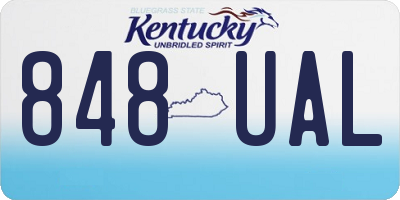 KY license plate 848UAL
